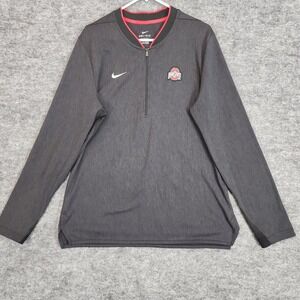 Nike Dri-FIT Ohio State‎ Buckeyes 1/4 Zip Jacket Mens Large Gray NCAA Pullover
